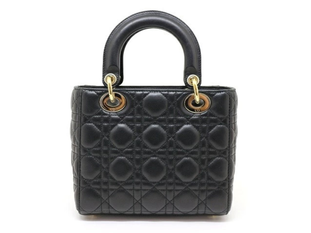 Dior handbag Christian Lady bag shoulder leather Cannage black